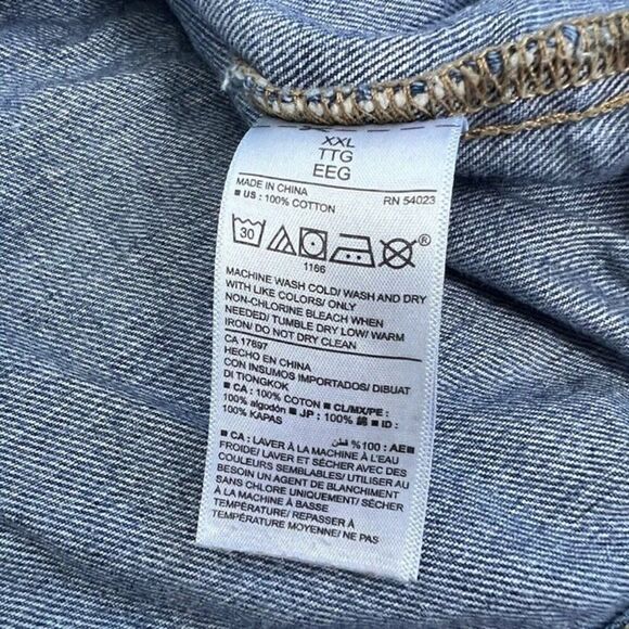Old Navy Plus Size XXL Jean Jacket Blue Denim Relaxed Boyfriend Fit Coat - Picture 8 of 8
